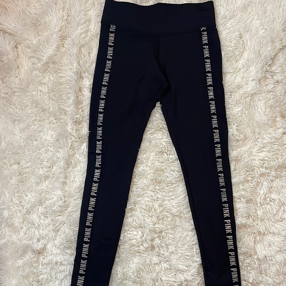 Pink Victoria’s Secret black tights